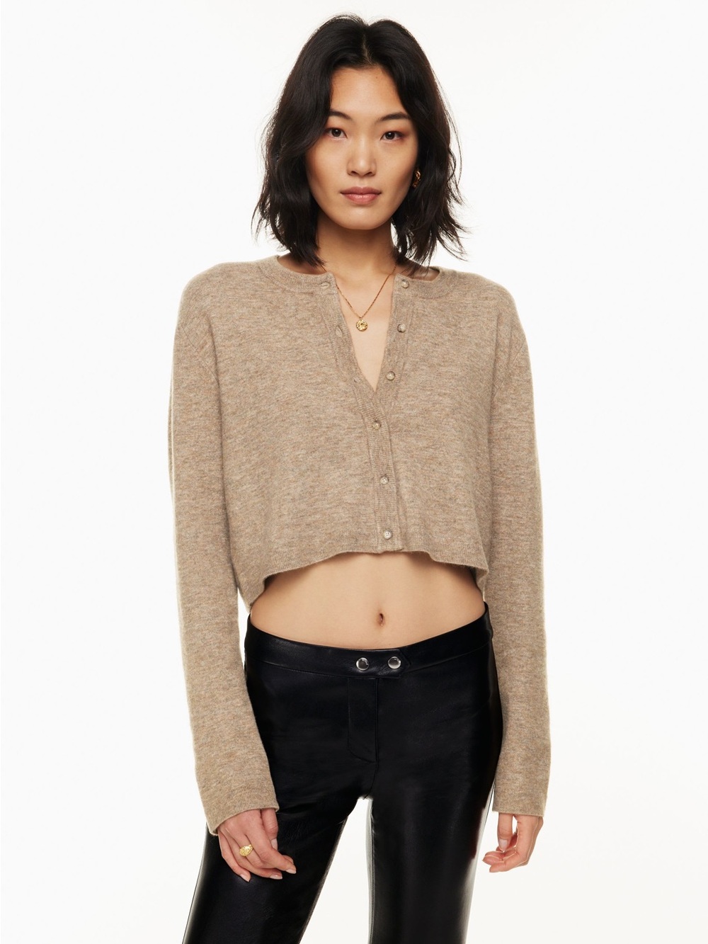 Wilfred SoftSpoke Sicily Cardigan in Heather Tan - Aritzia